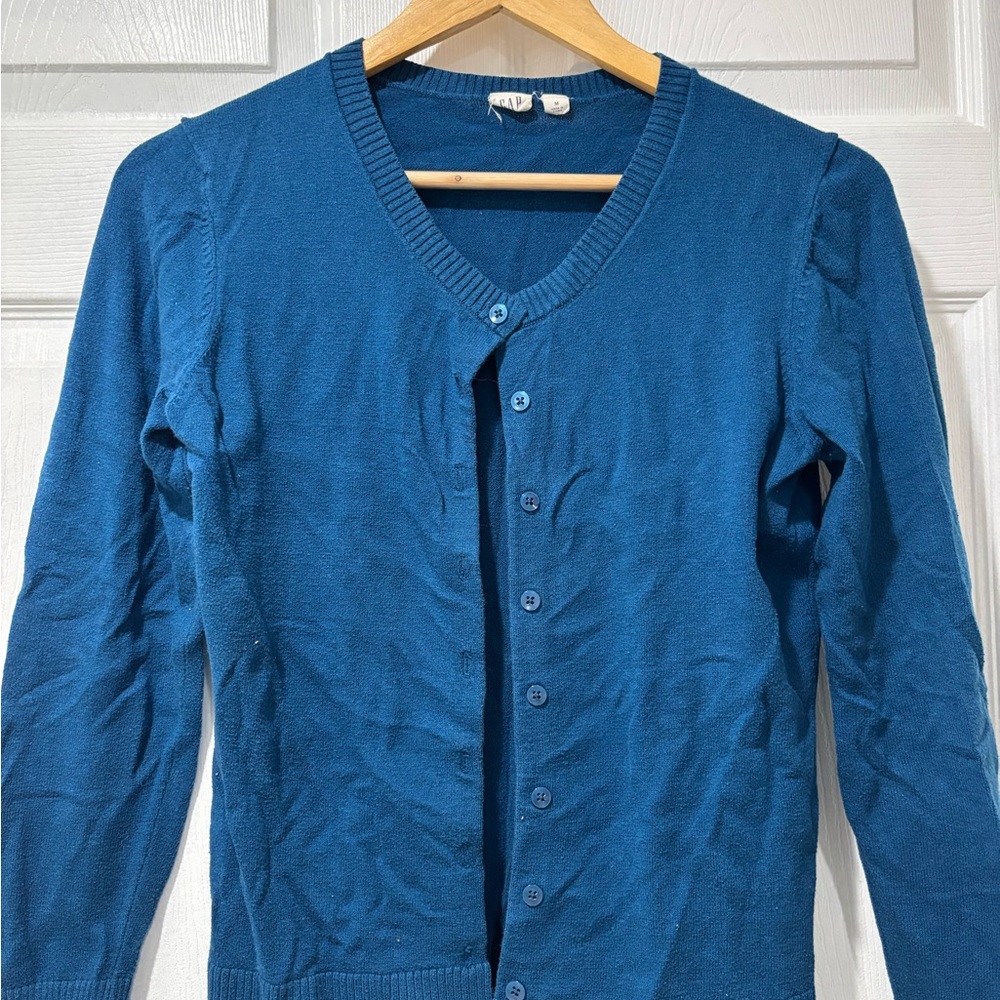 GAP Women's Blue Cardigan Sweater